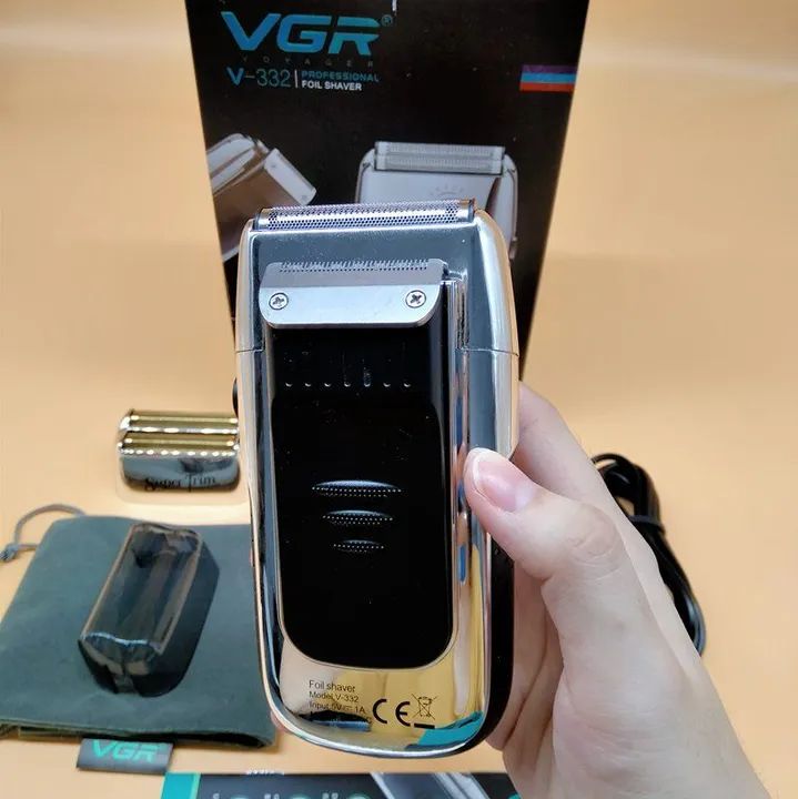 Shaver aparador- barbeador VGR SILVER//usb/3 velocidades/lâmina titânio hipoalêrgica/0 gap - Foto 2