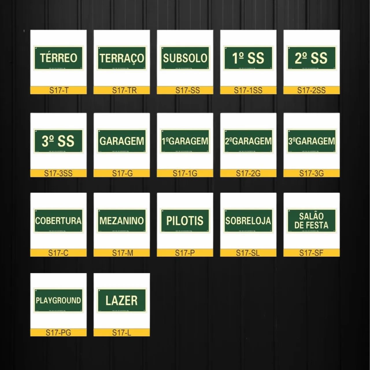 Kit 5 Placas de Sinalização de Emergência Fotoluminescentes Rota de fuga promoção - Foto 5