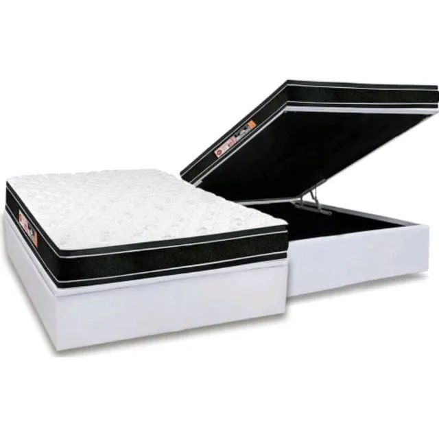 Cama Box baú casal + Colchão de Molas ensacadas D33 Com 17 Cm Altura  - Foto 2
