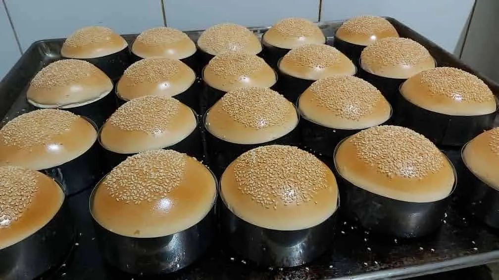 Aro de pão de hambúrguer e confeitaria 