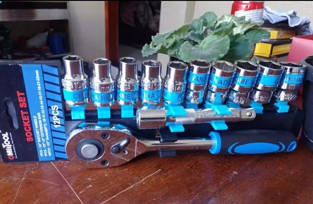 Jogo De Soquete Sextavado 1/2 12 Peças - Com Catraca - Pronta Entrega - Foto 5