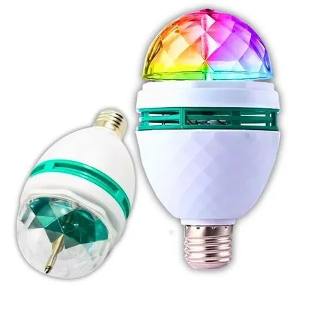 Lampada Led Giratoria Colorida Rgb Balada Decoração Festa