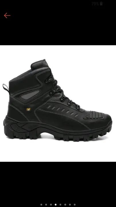 Coturno Bota Caterpillar Motoqueiro Masculina 100% Couro Palmilha em Gel - Foto 2