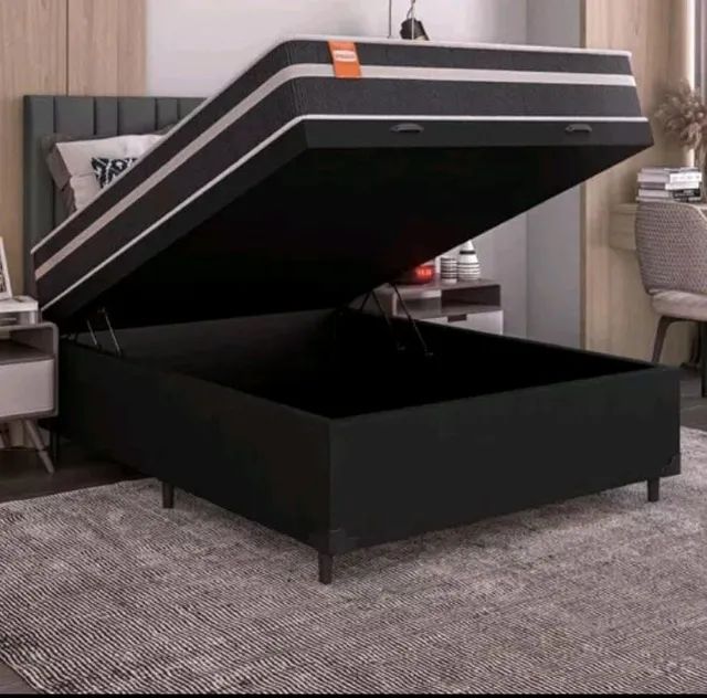 Cama Box baú casal + Colchão de Molas ensacadas D33 Com 17 Cm Altura  - Foto 3