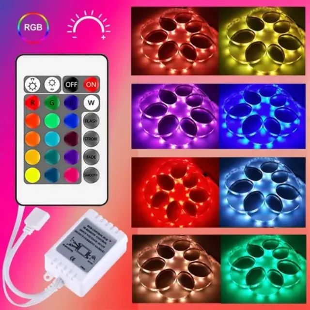 Fitas Led Decorativa RGB 5050 5m Controle Sem Fio Led _ CS479 - Foto 6