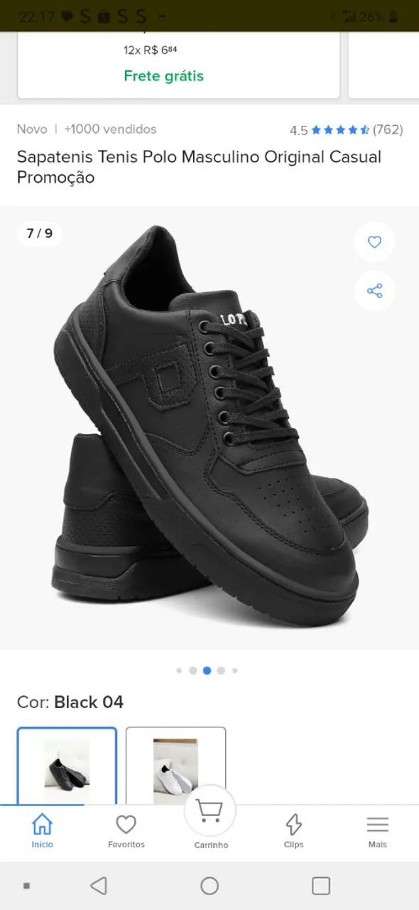 Sapatenis 40 preto ou branco