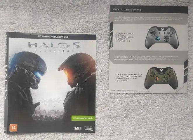 Encarte e cartão de propaganda original para caixa do jogo HALO 5 - GUARDIANS - XBOX ONE