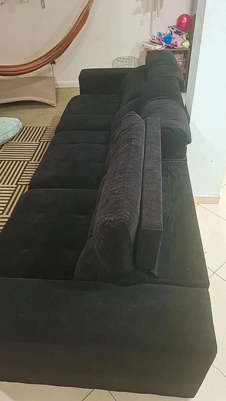 Sofá retrátil 3,20m Preto - Foto 5