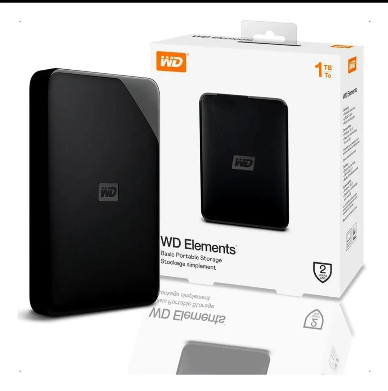 HD Externo WD Elements 1TB - Preto