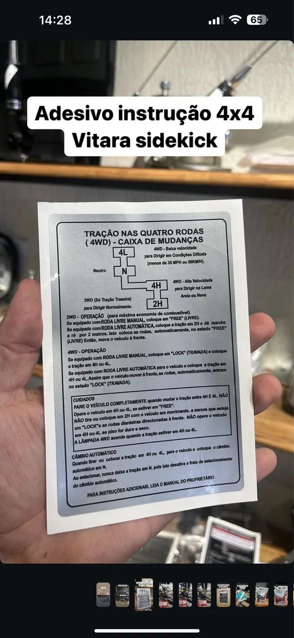 Adesivo instrução 4x4 tracker gv2 Vitarinha sidekick - Foto 2