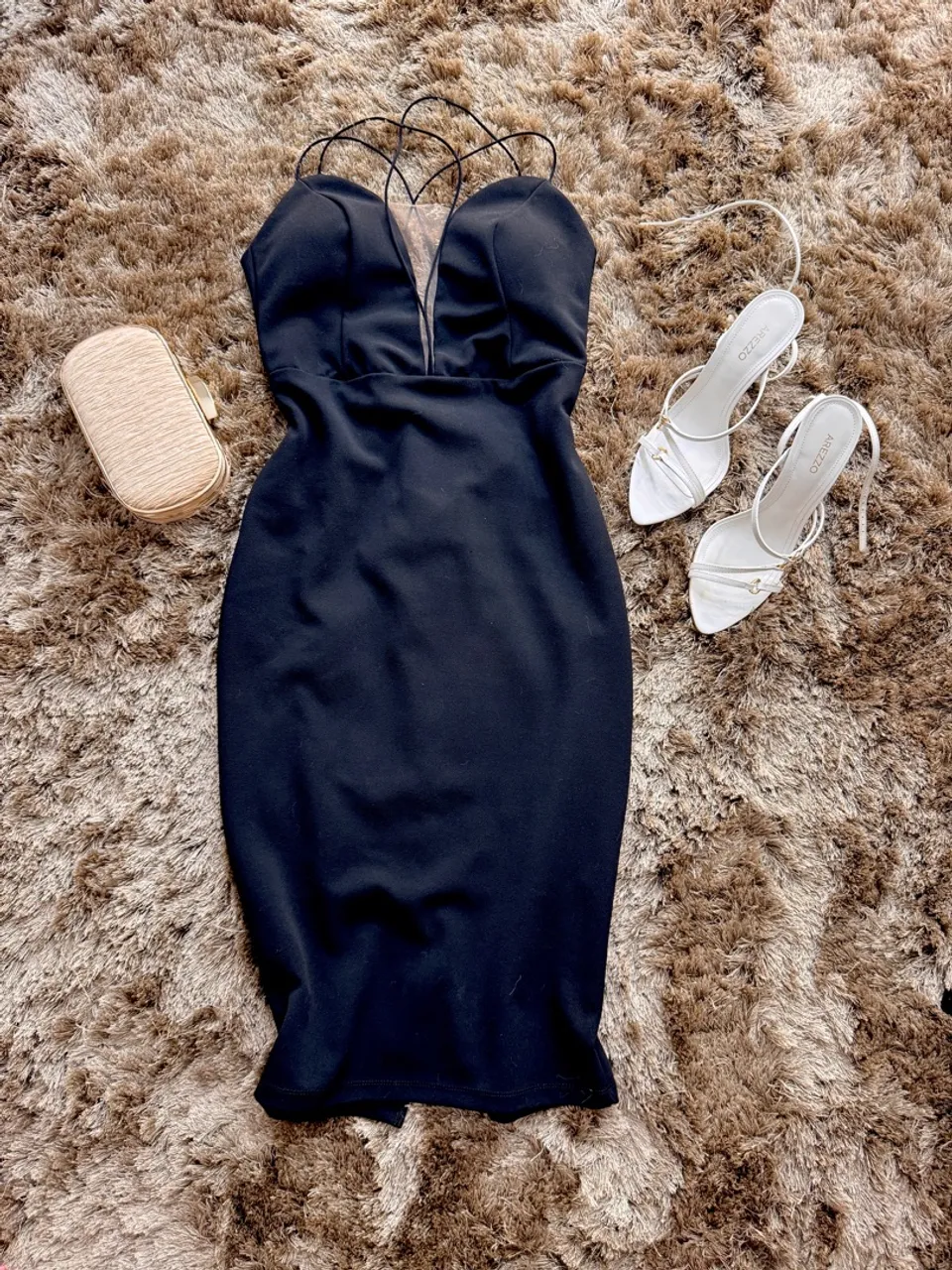 Vestido Preto Elegante alças finas