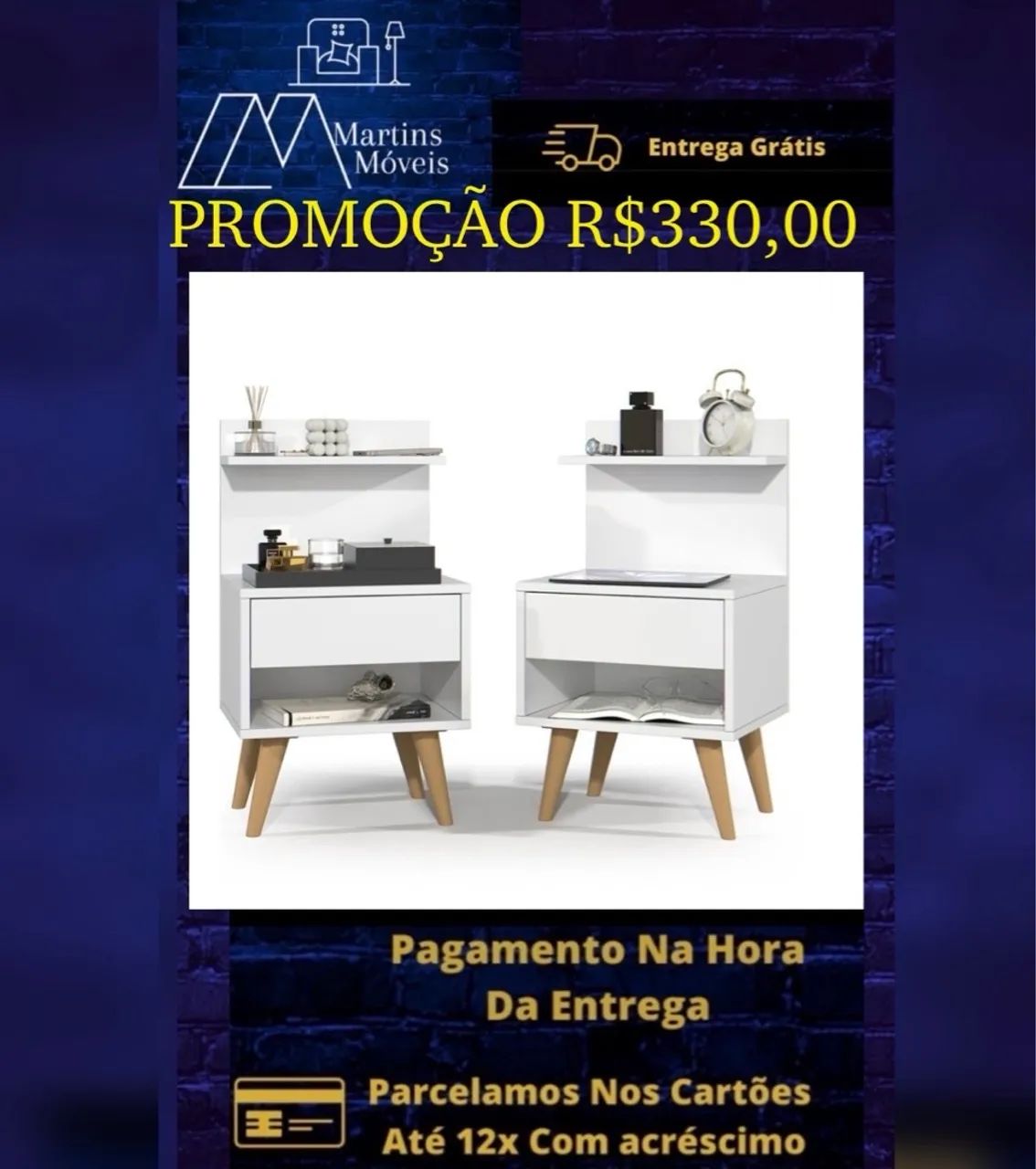 GRANDE PROMOÇÃO KIT 2 MESA DE CABECEIRA ENTREGA GRATIS ACEITA CARTÃO - Foto 2