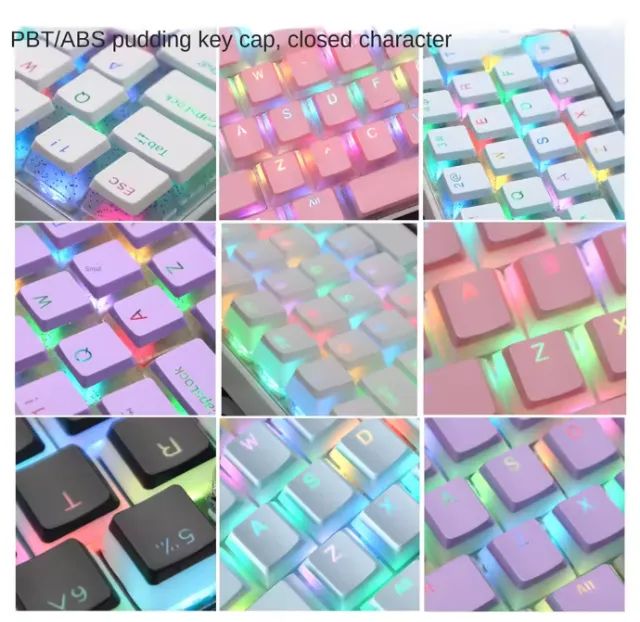 Kit De Keycaps 104 Teclas Pbt Pudding Preta - Foto 2