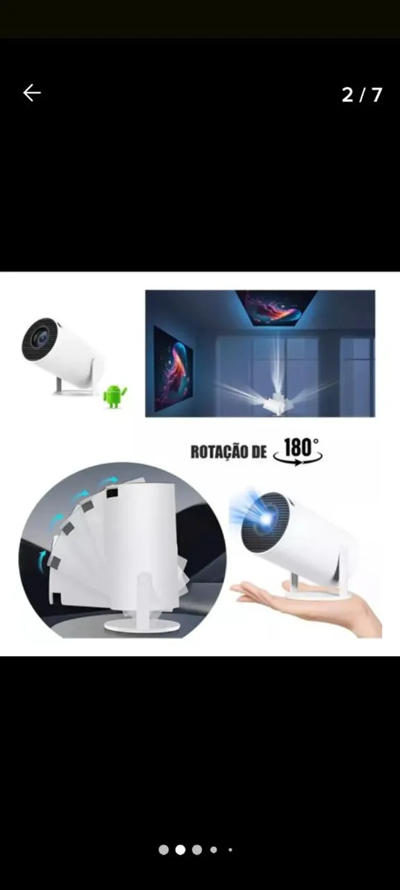 Projetor Portátil com Rotação de 180°