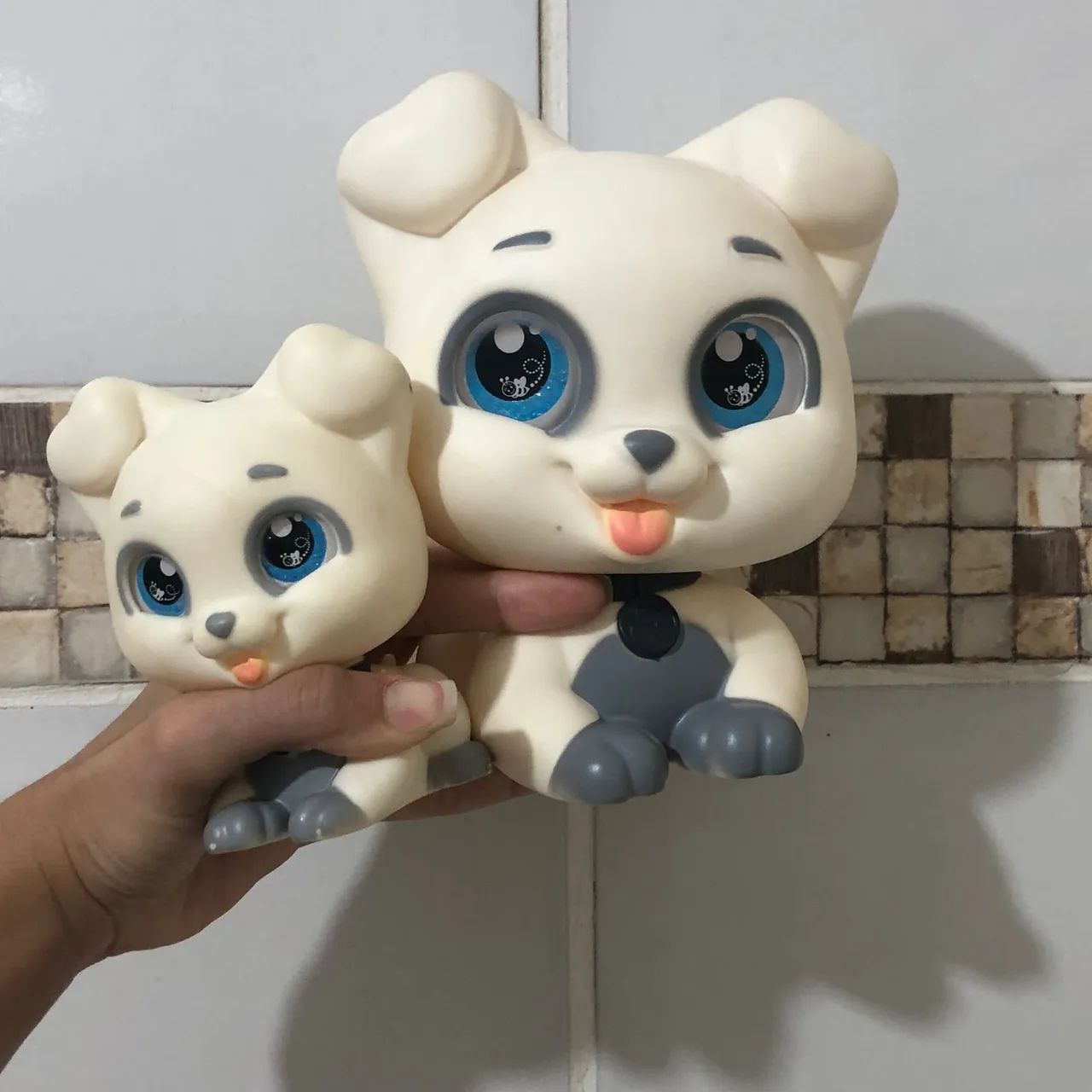 Lote 2 cachorrinhos fofos de brinquedo