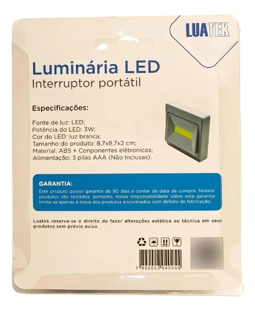 Lampada LED interna adesivo 3W Luatek LK-3097 - Foto 5