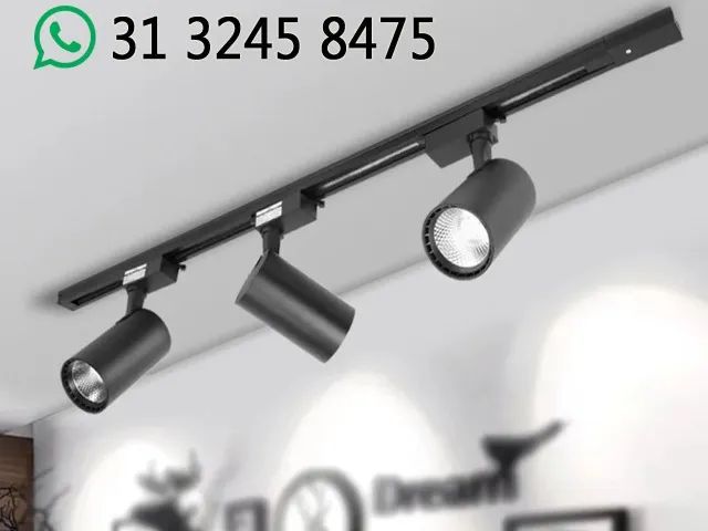 Trilho Eletrificado 1 Metro com 3 LED Spot