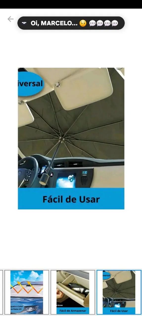Protetor de Para Brisa Veicular Guarda-Chuva Car Umbrellas. - Foto 2