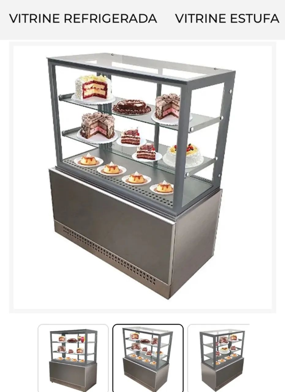 Vitrine Expositora Refrigerada Para Bolos E Doces 1,20 Metro  - Foto 2