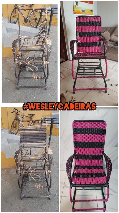 Reforma de cadeira tubular cadeira de balanço 