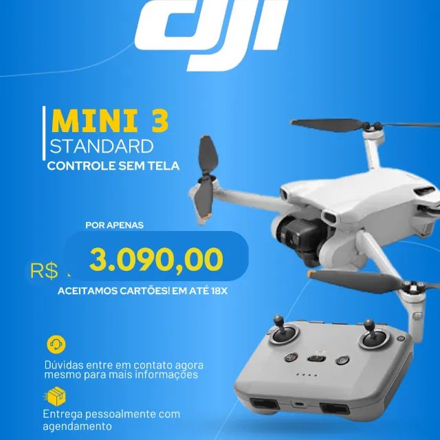 Drone DJI Mini 3 Standard sem tela
