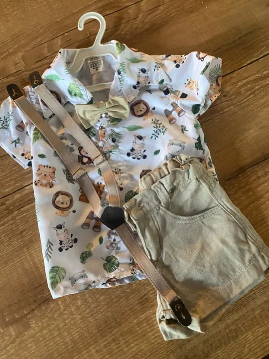 Conjunto Safari Bebê - Macacão e Shorts