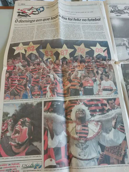 CADERNO DE ESPORTES JORNAL O GLOBO FLAMENGO HEXACAMPEÃO BRASILEIRO.  - Foto 4