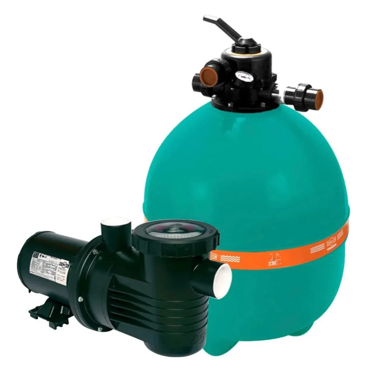 Bomba Dancor 1CV 110/220 mono + Filtro Dancor DFR-15 para piscinas de até 56.000L