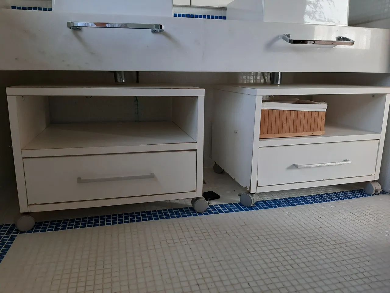 Gaveteiros para banheiro com rodinhas