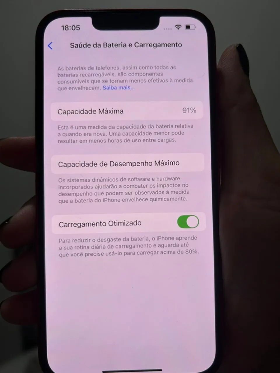 iPhone 13 512gb 91% bateria