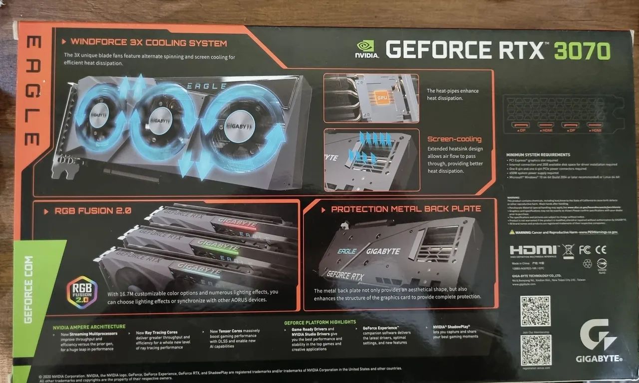 Placa de Vídeo Gigabyte GeForce RTX 3070 Eagle OC 8G - Foto 2