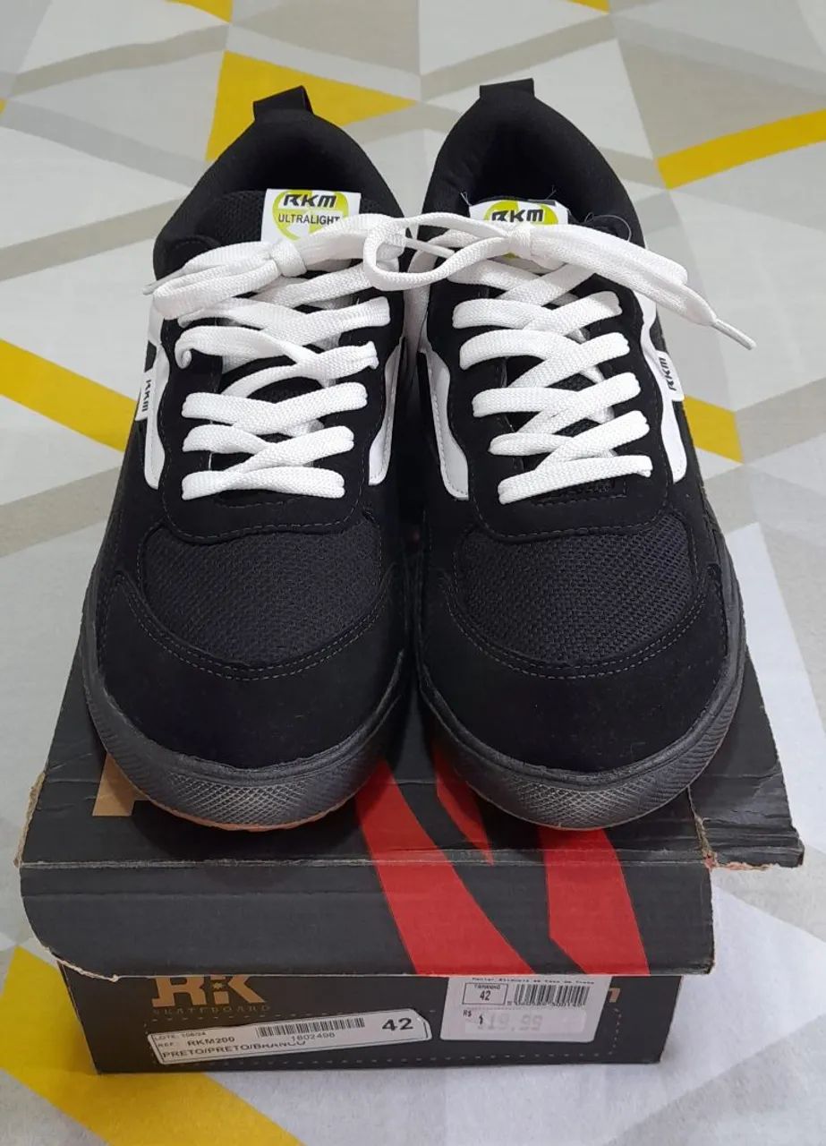 Tênis RKM Ultralight Preto com Branco - Foto 2