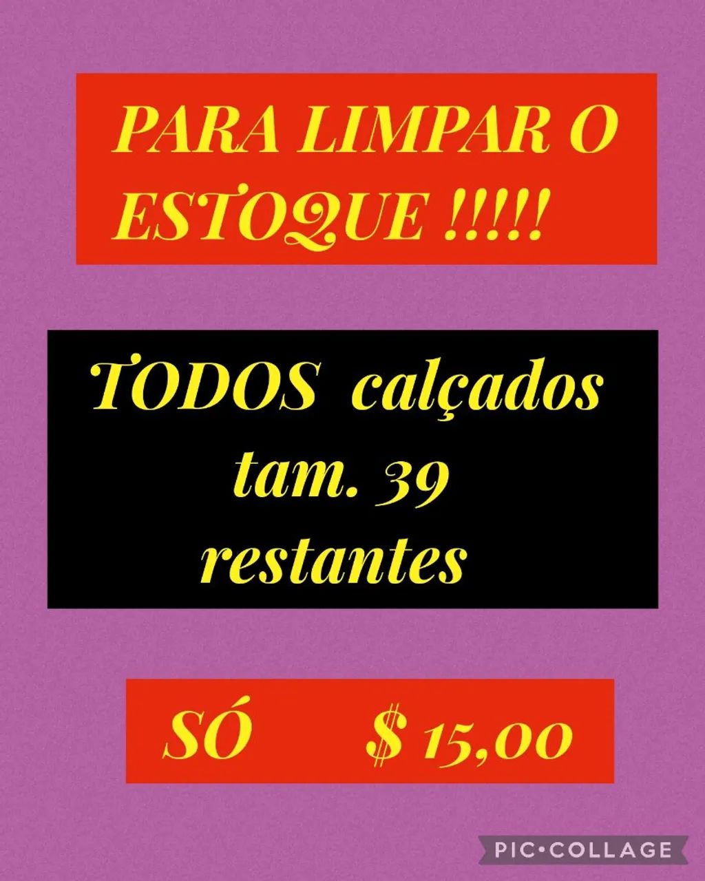 Liquidação de calçados - Tam. 39