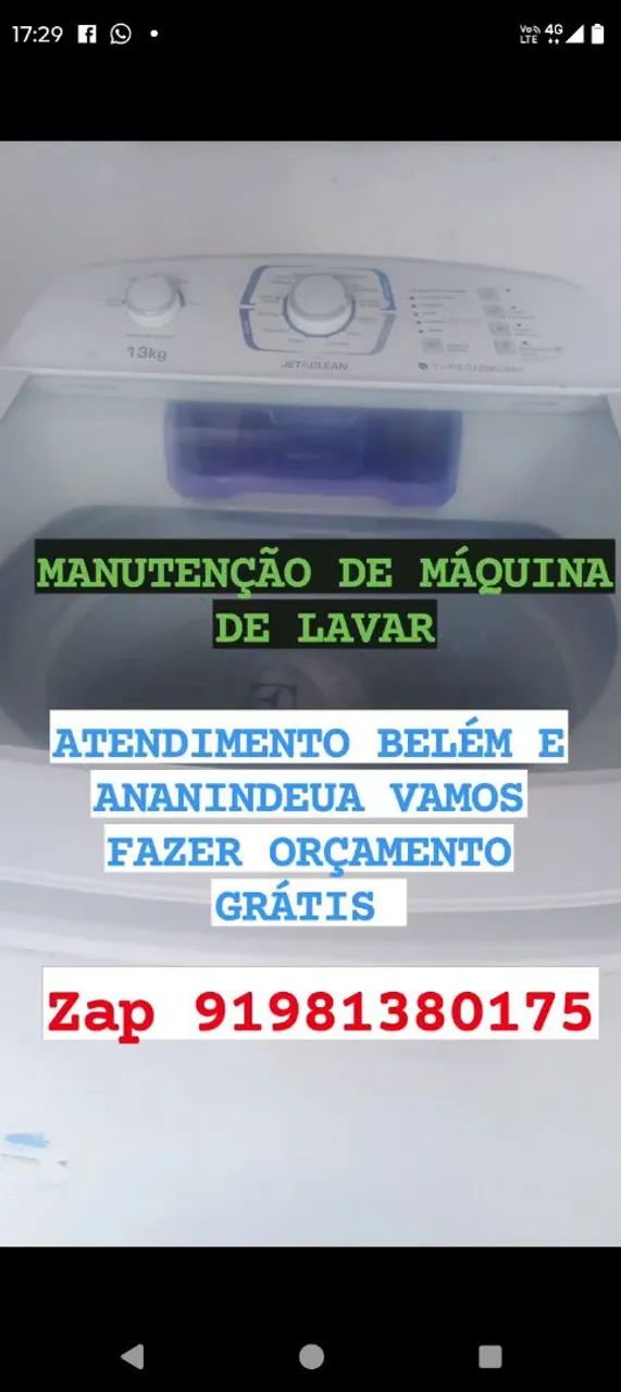 MANUTENÇÃO DE MÁQUINA DE LAVAR