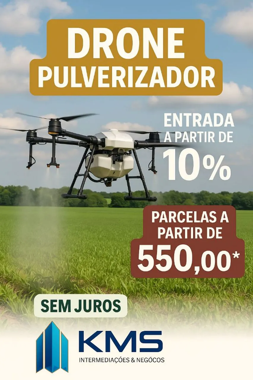 Drone Pulverizador Agrícola com Entrada Facilitada