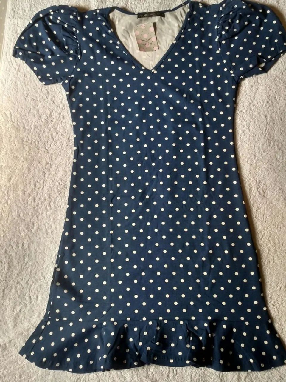 Vestido poá, com manga princesa / Tam G  - Foto 2