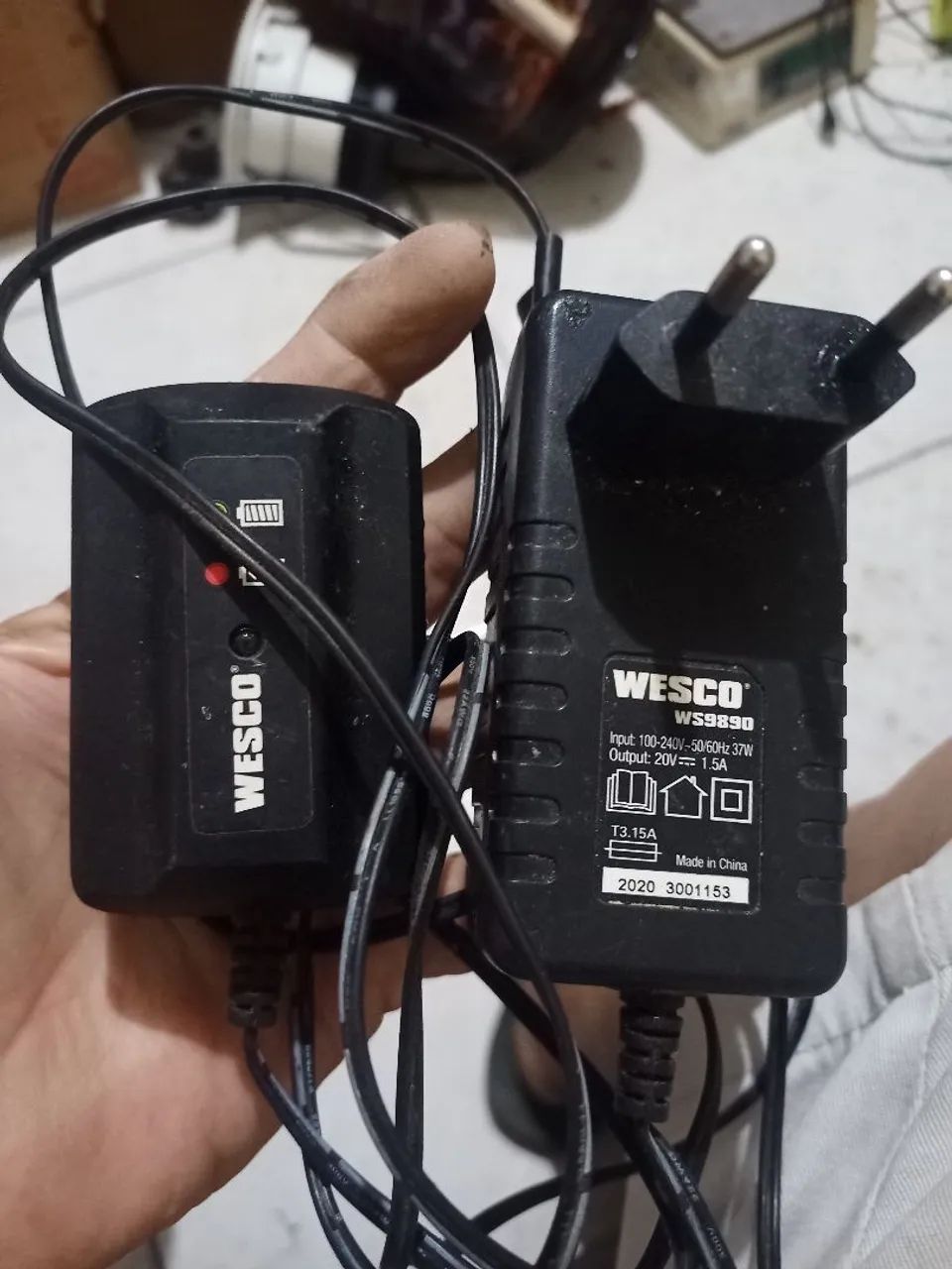 Carregandor da Furadeira Wesco 20 Volts