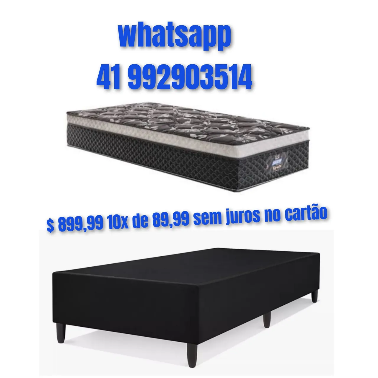 Cama box solteiro gazin Opala d33 molas # 10x sem juros