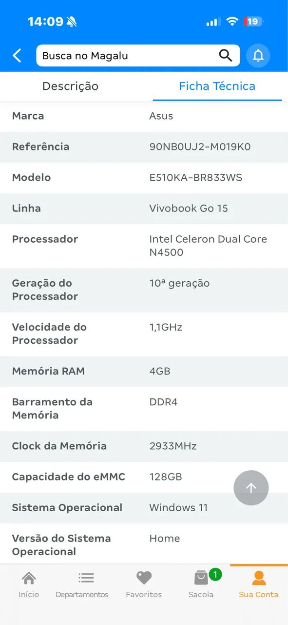 Notebook ASUS Vivobook Go 15 Intel Celeron 4GB RAM 128GB - Foto 4