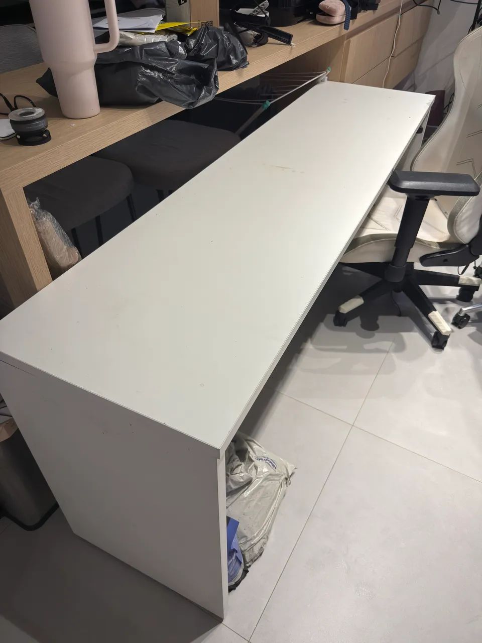 Escrivaninha 100% MDF branca  - Foto 2