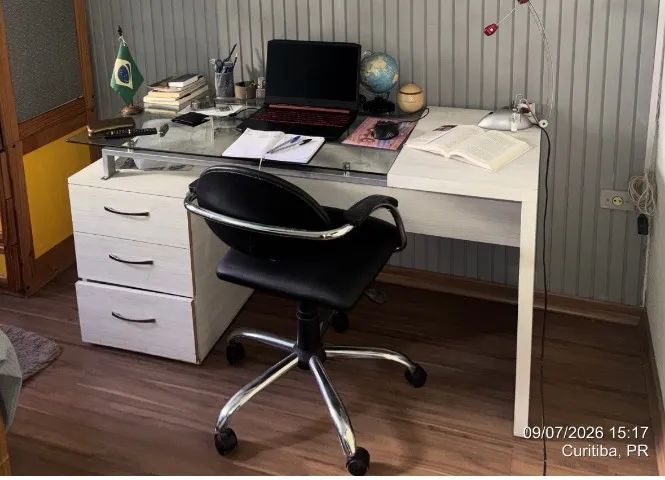 3 Escrivaninhas MDF, Metal e Vidro lindíssima - Foto 3