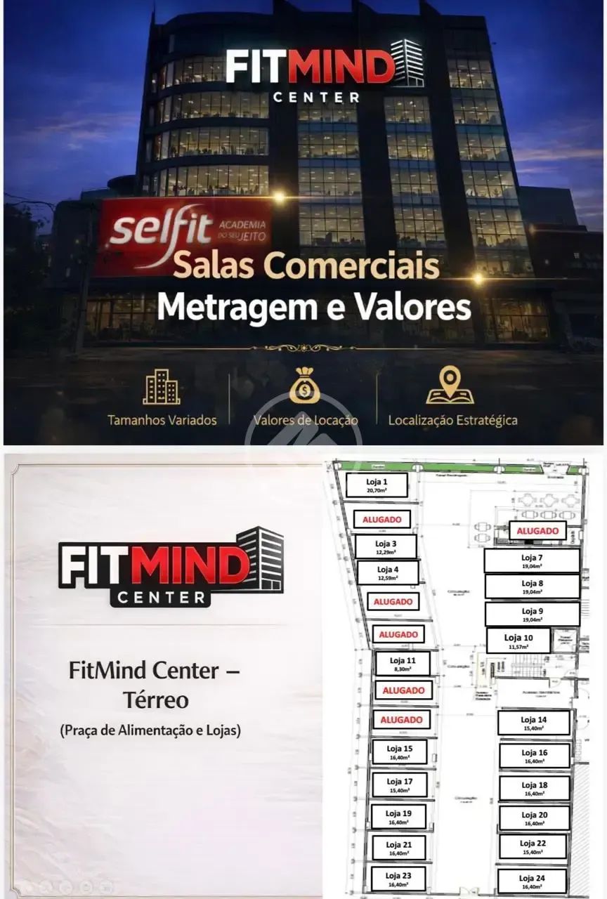 #Aluga-se salas térreas comerciais na Av do CPA , prédio FITMIND CENTER , com excelente lo
