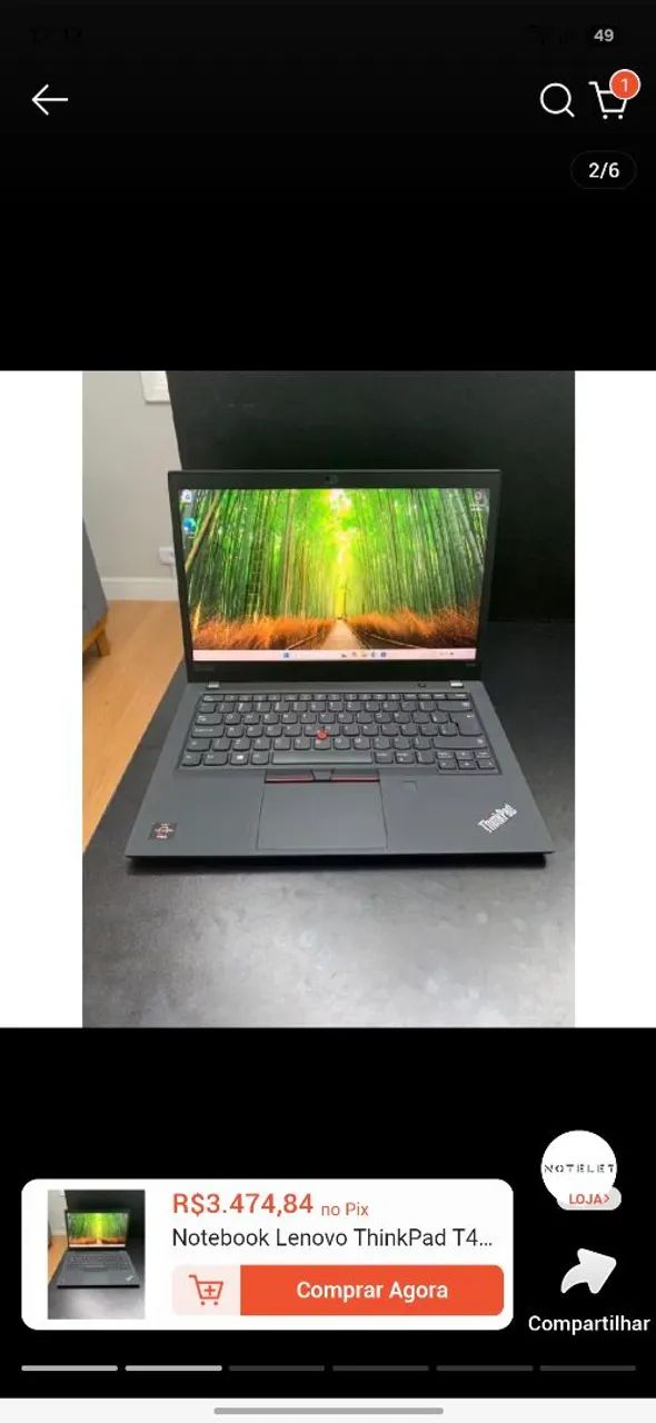 Notebook thinkpad seminovo