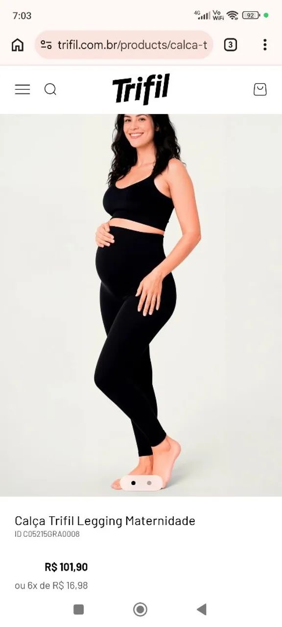 Lote legging e bermudas para gestante