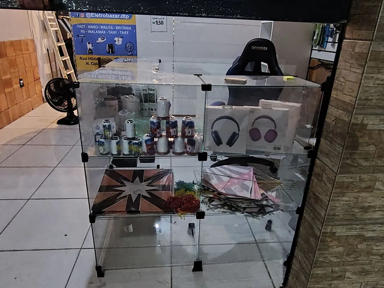 Balcão vidro modular de canto