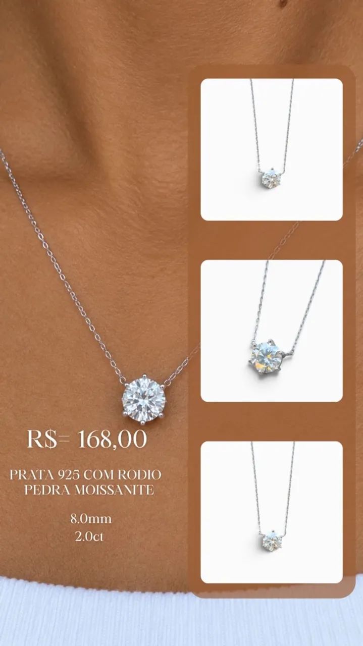 Colar em prata 925 com MOISSANITE