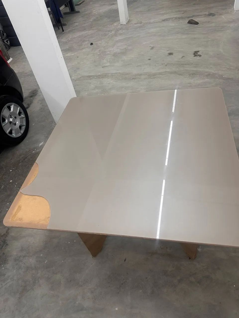 Mesa quadrada com tampo de vidro - Foto 3