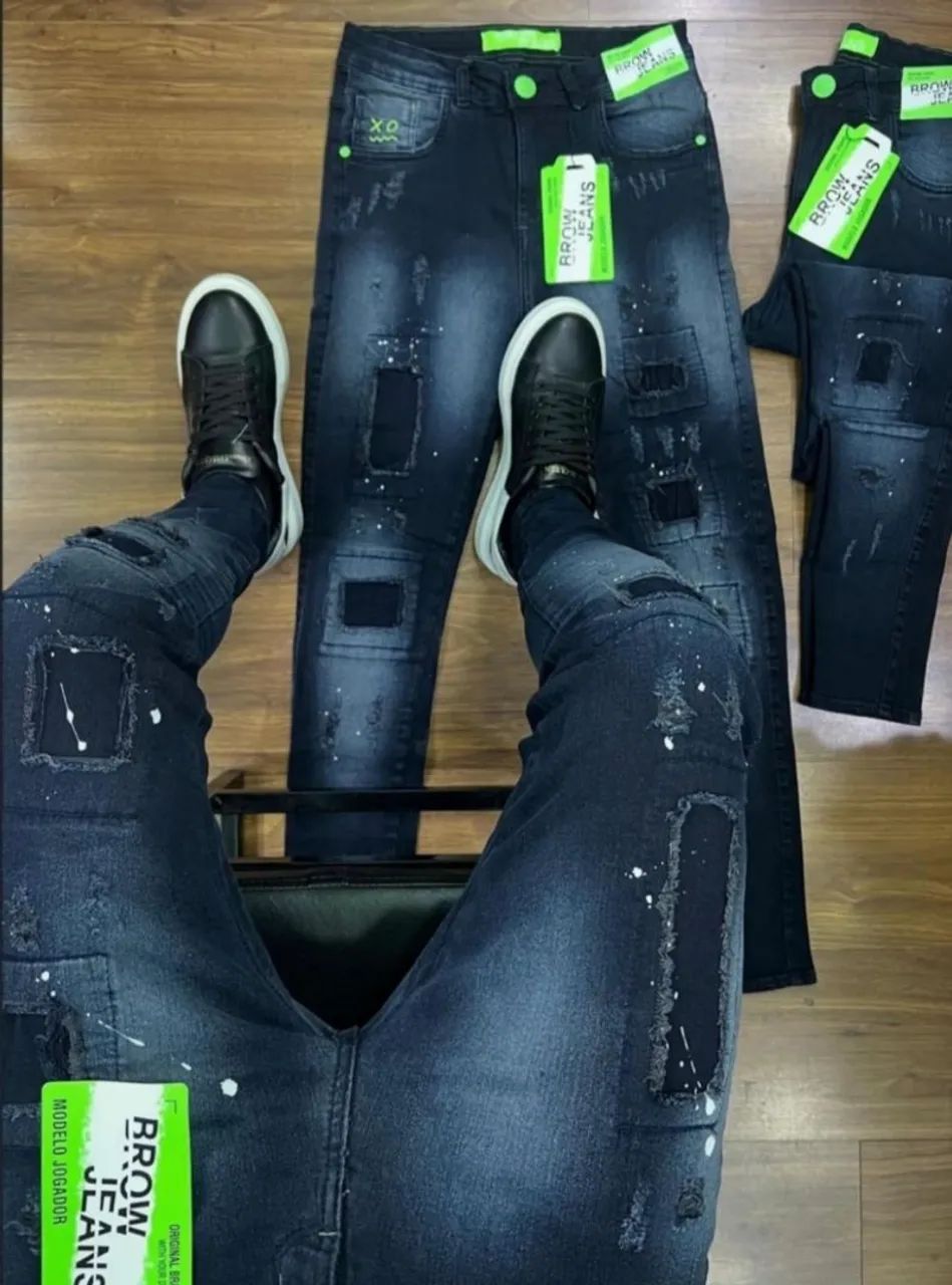 Calças jogador Brow jeans, 38-48 - Foto 5