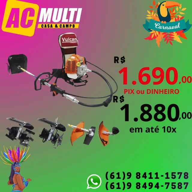 Roçadeira Multifuncional VRC430 da Vulcan Gasolina 2t 1,7hp 43cc