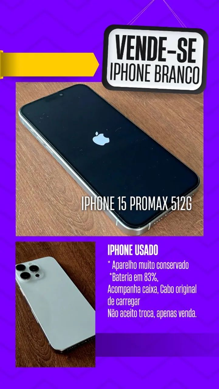 Iphone 15 ProMax 512G Branco - Foto 4